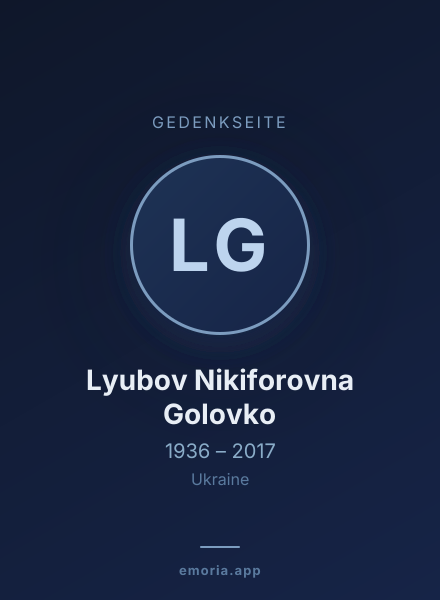 Gedenkportrait von Lyubov Nikiforovna Golovko