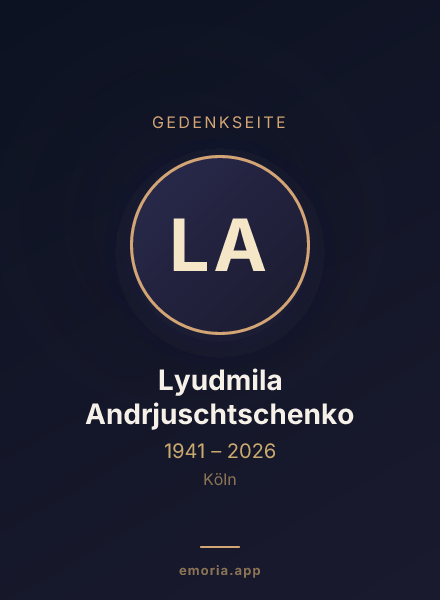 Gedenkportrait von Lyudmila Andrjuschtschenko