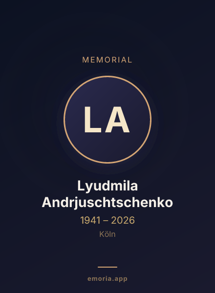 Memorial portrait of Lyudmila Andrjuschtschenko