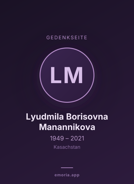 Gedenkportrait von Lyudmila Borisovna Manannikova