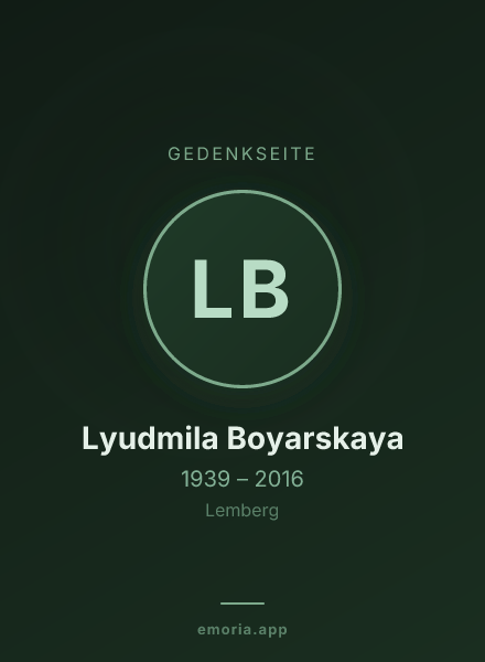 Gedenkportrait von Lyudmila Boyarskaya