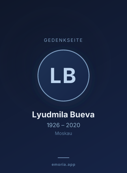 Gedenkportrait von Lyudmila Bueva