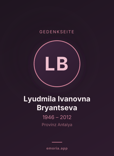 Gedenkportrait von Lyudmila Ivanovna Bryantseva