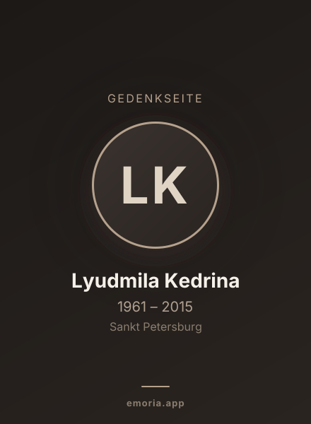Gedenkportrait von Lyudmila Kedrina