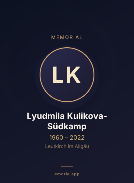 Memorial portrait of Lyudmila Kulikova-Südkamp