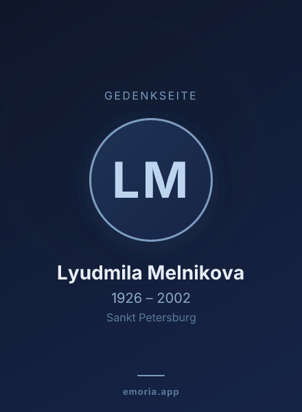 Gedenkportrait von Lyudmila Melnikova