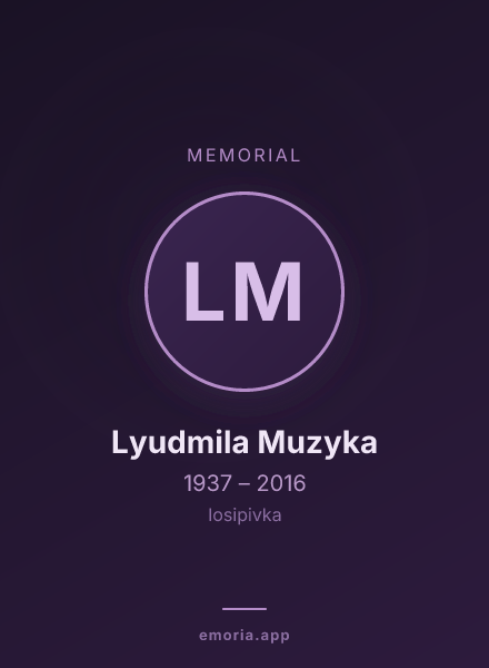 Memorial portrait of Lyudmila Muzyka
