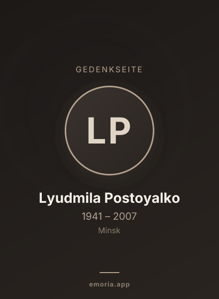 Gedenkportrait von Lyudmila Postoyalko