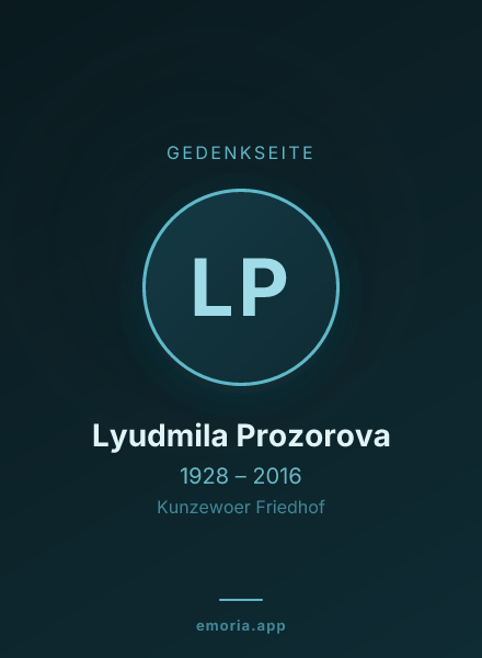 Gedenkportrait von Lyudmila Prozorova