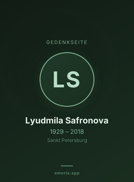 Gedenkportrait von Lyudmila Safronova