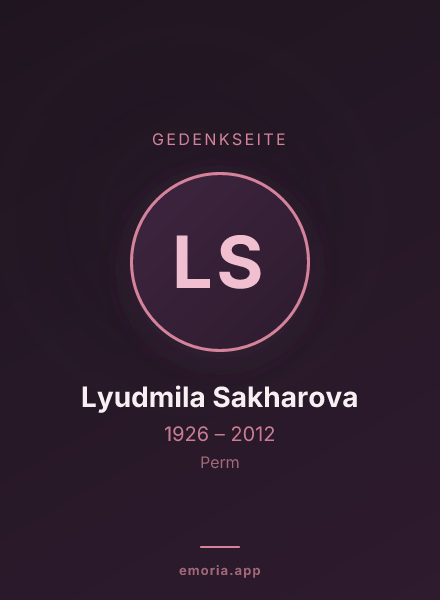 Gedenkportrait von Lyudmila Sakharova
