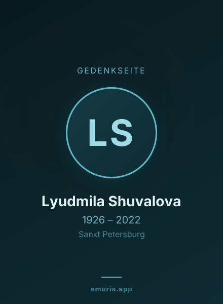 Gedenkportrait von Lyudmila Shuvalova