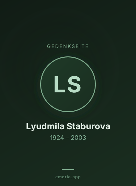 Gedenkportrait von Lyudmila Staburova