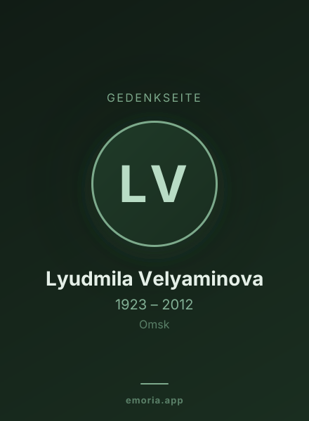 Gedenkportrait von Lyudmila Velyaminova
