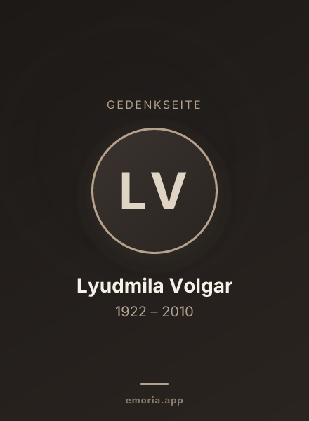Gedenkportrait von Lyudmila Volgar