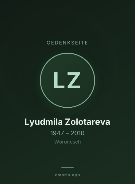Gedenkportrait von Lyudmila Zolotareva