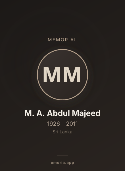 Memorial portrait of M. A. Abdul Majeed