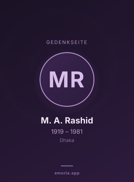 Gedenkportrait von M. A. Rashid