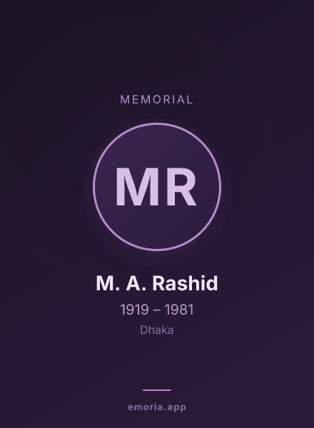 Memorial portrait of M. A. Rashid