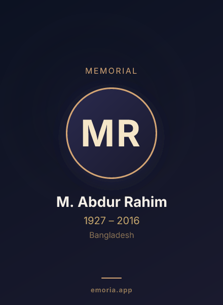 Memorial portrait of M. Abdur Rahim