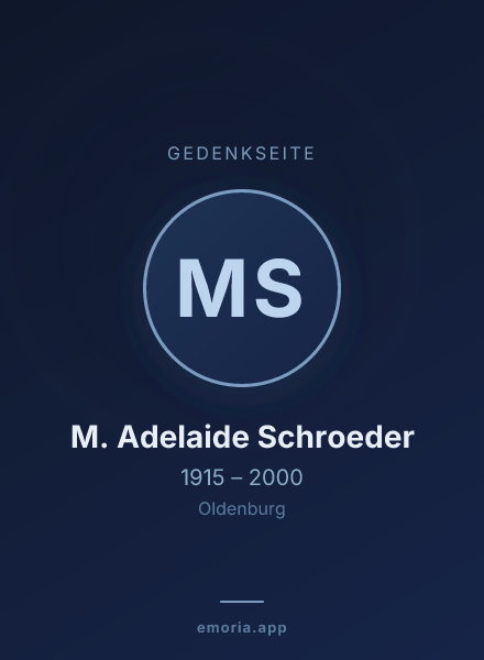 Gedenkportrait von M. Adelaide Schroeder