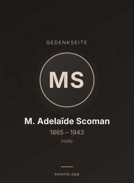 Gedenkportrait von M. Adelaïde Scoman
