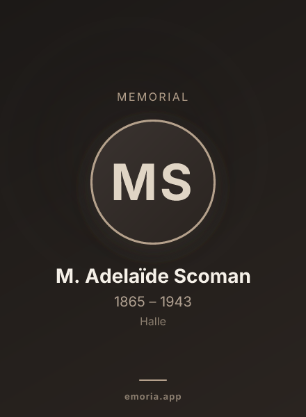 Memorial portrait of M. Adelaïde Scoman
