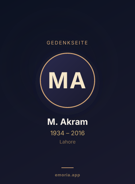 Gedenkportrait von M. Akram