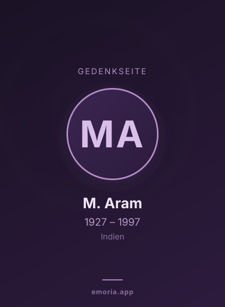 Gedenkportrait von M. Aram