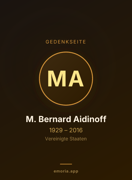 Gedenkportrait von M. Bernard Aidinoff