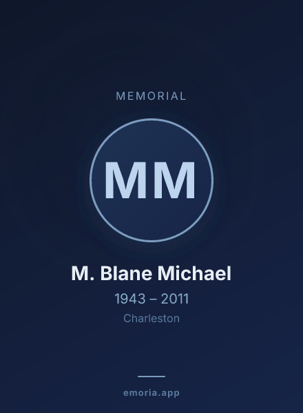 Memorial portrait of M. Blane Michael