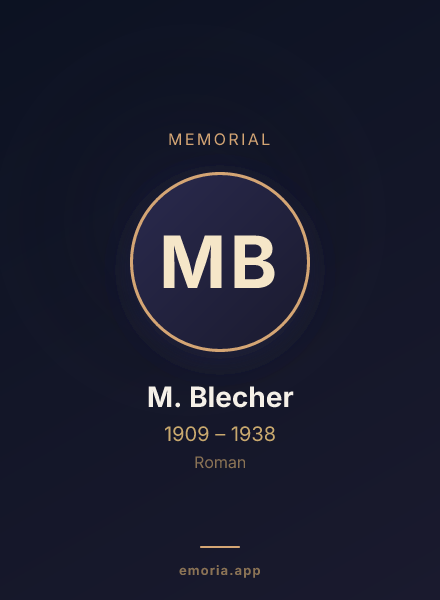 Memorial portrait of M. Blecher