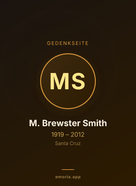 Gedenkportrait von M. Brewster Smith