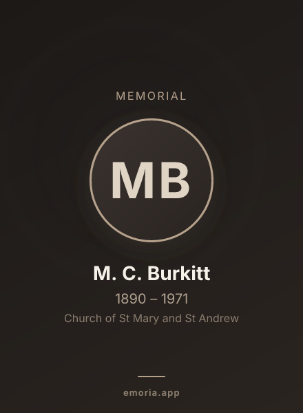 Memorial portrait of M. C. Burkitt