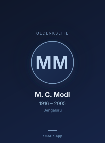 Gedenkportrait von M. C. Modi
