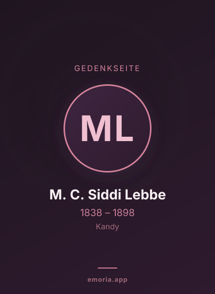 Gedenkportrait von M. C. Siddi Lebbe