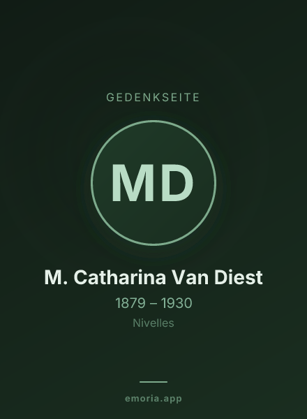 Gedenkportrait von M. Catharina Van Diest