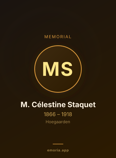 Memorial portrait of M. Célestine Staquet