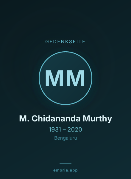 Gedenkportrait von M. Chidananda Murthy