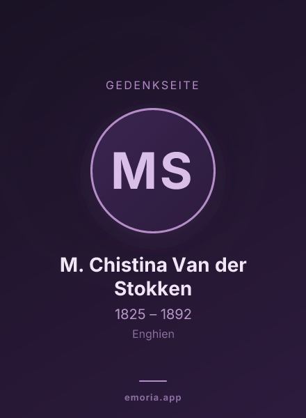 Gedenkportrait von M. Chistina Van der Stokken