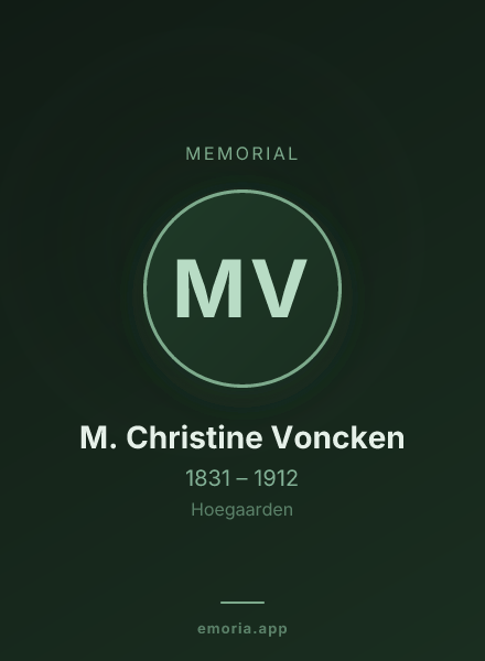 Memorial portrait of M. Christine Voncken