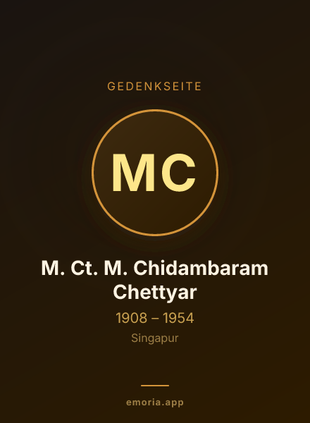Gedenkportrait von M. Ct. M. Chidambaram Chettyar