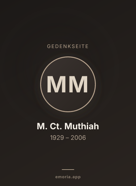 Gedenkportrait von M. Ct. Muthiah