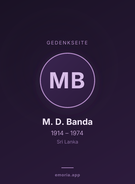 Gedenkportrait von M. D. Banda