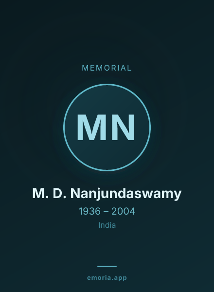 Memorial portrait of M. D. Nanjundaswamy