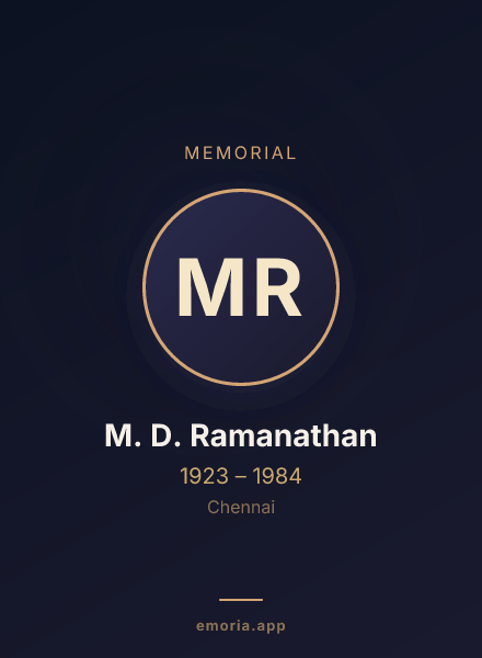 Memorial portrait of M. D. Ramanathan