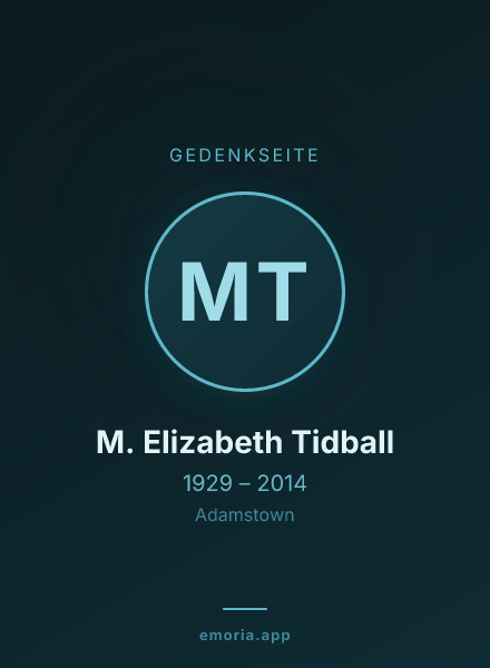 Gedenkportrait von M. Elizabeth Tidball