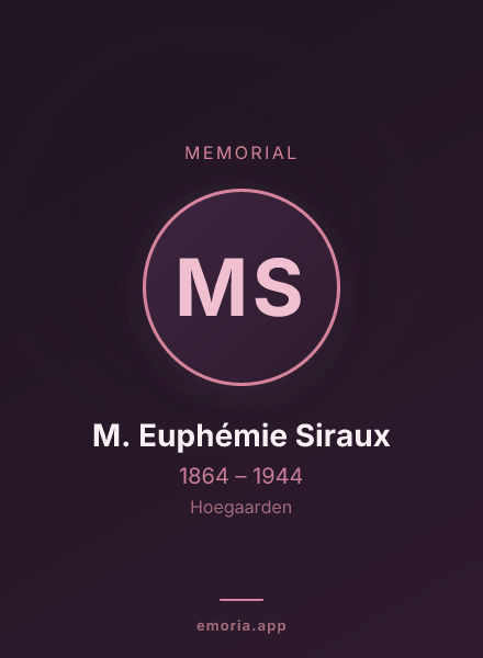 Memorial portrait of M. Euphémie Siraux
