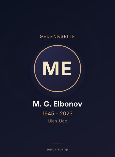 Gedenkportrait von M. G. Elbonov