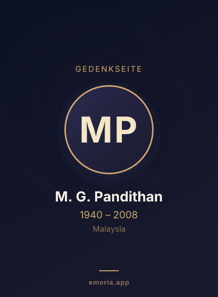 Gedenkportrait von M. G. Pandithan